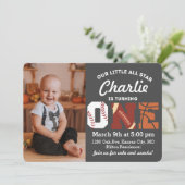 All-Star First Birthday Uitnodiging (Staand voorkant)