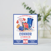 All Star Honkbal Budget Uitnodiging Verjaardag (Staand voorkant)