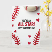 All Star-honkbal-valentijnkaart Kaart (Gele Bloem)