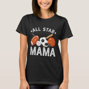 All Star Mama Van De Verjaardagsjongen Sketll Voet T-shirt