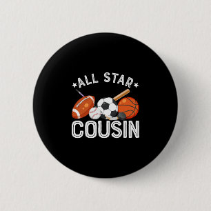 All Star neef van de jarige jongen Sketll-voetbal Ronde Button 5,7 Cm