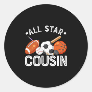 All Star neef van de jarige jongen Sketll-voetbal Ronde Sticker