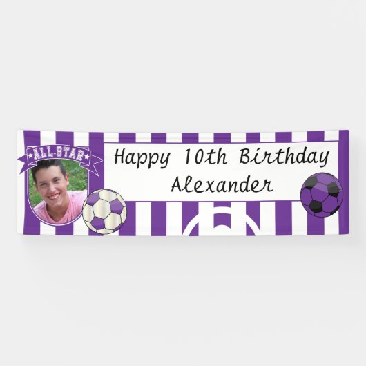All Star Occasion Soccer Banner - Paars (Horizontaal)