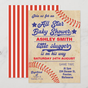 All Star of Baseball Baby shower Uitnodiging