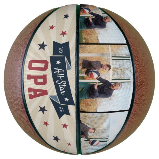 All-Star Opa Custom Photo Grandpa Basketbal (Verticaal)