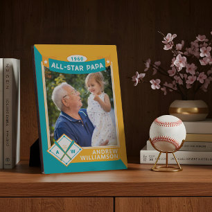 All Star Papa Custom Baseball Kaart Foto Keepsake Fotoplaat