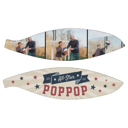 All-Star Poppop Custom Photo Grandpa Basketbal (Panelen)