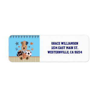 All-Star Puppies Baby shower retouradreslabels Etiket