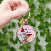 All-Star roze honkbal Mam Sleutelhanger (Hand)