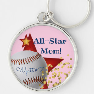 All-Star roze honkbal Mam Sleutelhanger