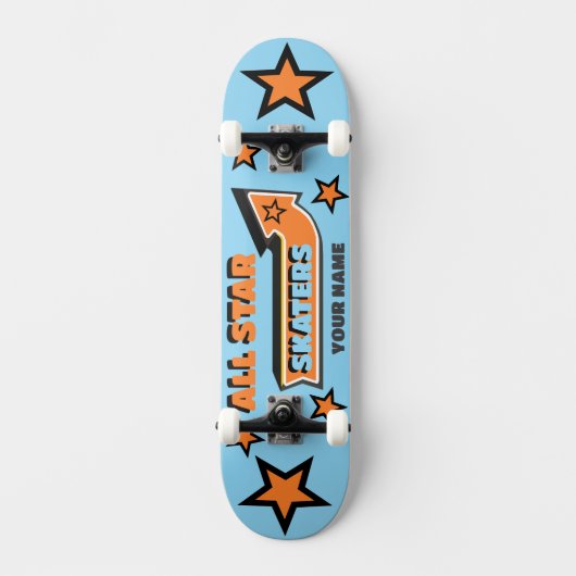 All Star Skaters JOUW NAAM gepersonaliseerd Skateboard (Voorkant)