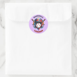 All-Star Spirit: Klassieke Baseball Essentials Spo Ronde Sticker