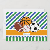 All Star Sport Anniversaire Fête Photo Invitation (Dos)