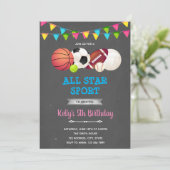 All star sport girl party Invitation (Debout devant)