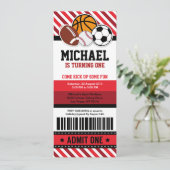 All Star Sport Ticket Pass Invitation Anniversaire (Debout devant)