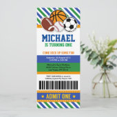 All Star Sport Ticket Pass Invitation Anniversaire (Debout devant)