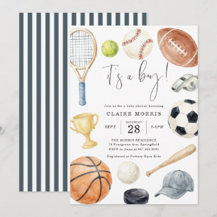 All Star Sportieve Baby Shower Uitnodiging