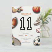 All Star Sports 11th Birthday Invitation for Boys (Debout devant)