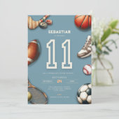 All Star Sports 11th Birthday Invitation for Boys (Debout devant)