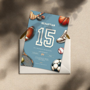 All Star Sports 15e verjaardagsuitnodiging voor jo Kaart