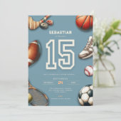 All Star Sports 15th Birthday Invitation for Boys (Debout devant)