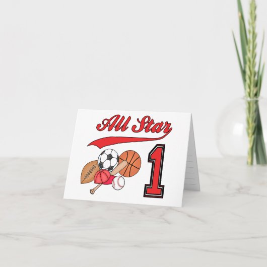 All Star Sports 1e verjaardag invulling uitnodigin (Voorkant)