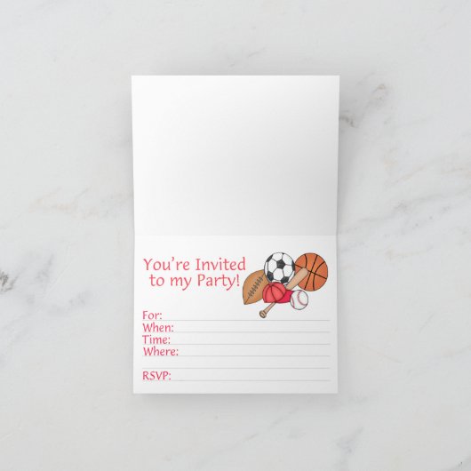 All Star Sports 2e verjaardag invulling uitnodigin Bedankkaart (Binnen)