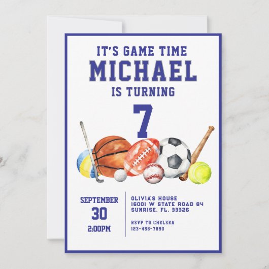 All Star Sports Boy Anniversaire Fête Invitation (Devant)