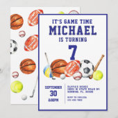 All Star Sports Boy Anniversaire Fête Invitation (Devant / Derrière)