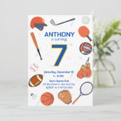 All-Star Sports Verjaardag Bash 3 Uitnodiging (Staand voorkant)