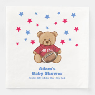 All Star Teddibeer Voetbal Sport Baby Shower Servet
