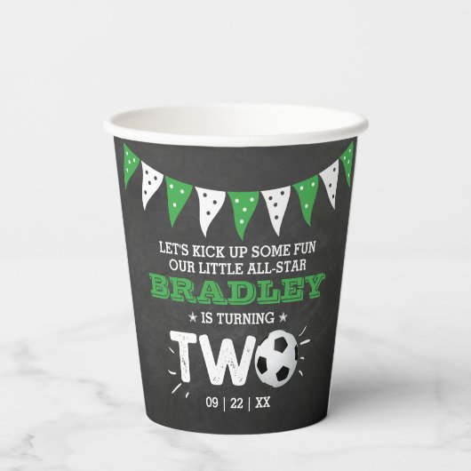 All-star Voetbal 2e Verjaardag Papieren Bekers (Achterkant)