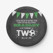 All-star Voetbal 2e Verjaardag Papieren Bordje (Voorkant)