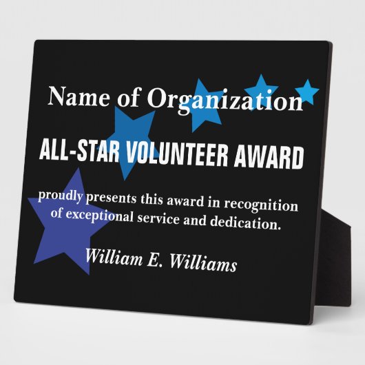All-Star Volunter Service Appreciation Award Fotoplaat (Zijkant)