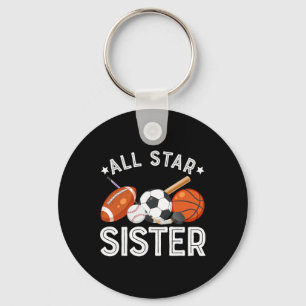 All Star Zus Van De Verjaardagsman Sketll Voetbal Sleutelhanger