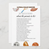 All Stars Sport Baby Shower - Bewerkbare Naam, 5x7 Kaart (Voorkant / Achterkant)