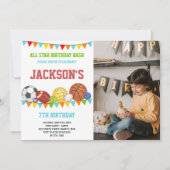 All Stars Sports Party Anniversaire Invitations ph (Devant)