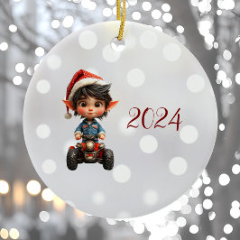 All-Terrain Kerst Elf Keramisch Ornament