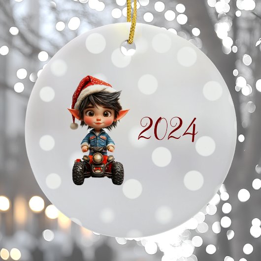 All-Terrain Kerst Elf Keramisch Ornament