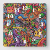 All The Noise By Squid Fear City Vierkante Klok (Voorkant)