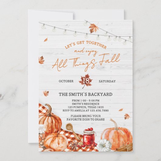 All Things Fall Festival Party Invitation (Devant)