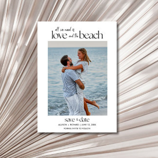 All We Need Is Love and the Beach Photo  Save The Date