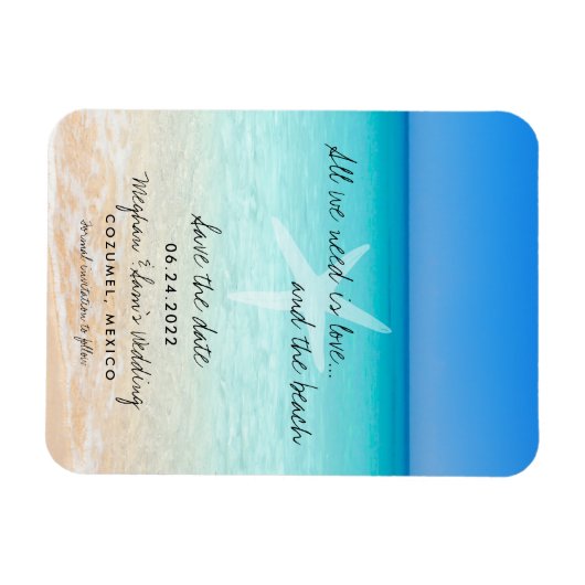 All We Need is Love Beach Save the Date Magnets (Horizontal)