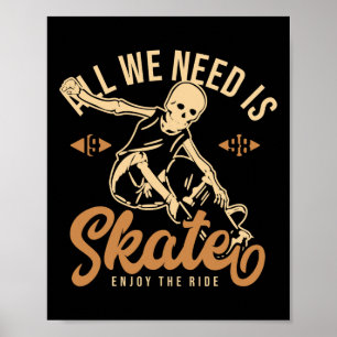 All We Need Is Skate Geniet Van De Rit 1998 Skateb Poster