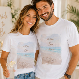 All We Sea Is Love Beach Harten Zand Monogram T-shirt