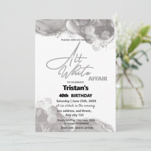 All White-feest of All White-party Kaart (Staand voorkant)