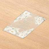All White Floral Wedding Couples Shower Acryl Uitnodigingen (Laagn)