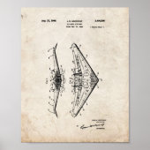 All-wing Airplane Patent - Oude look Poster (Voorkant)