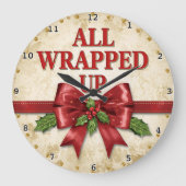 All Wrapped Up Red Bow Grote Klok (Voorkant)