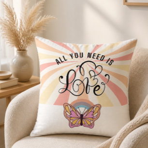 All You Need is Love Groovy Vlinder Kussen